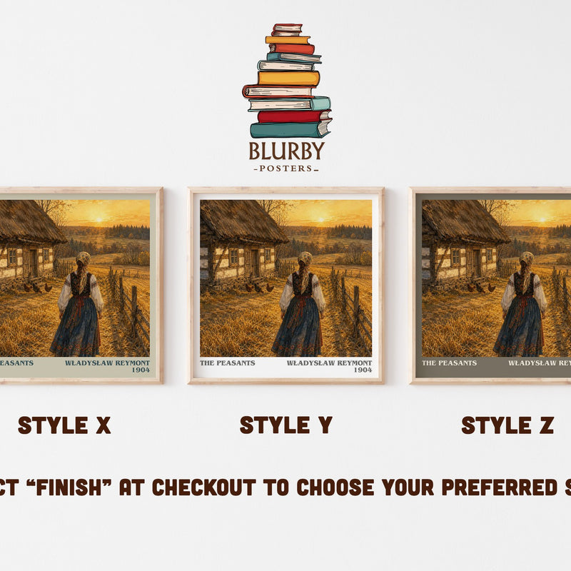 The Peasants literary print in frame leaning in hallway – classic literature wall art