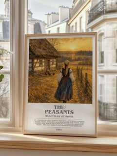 The Peasants Bookish Wall Art by Władysław Reymont – framed print by a bright window