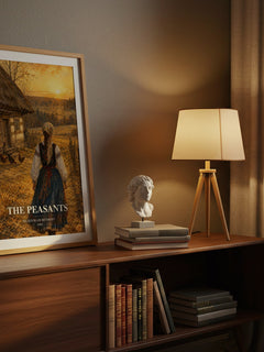 The Peasants watercolour print on bookshelf – Władysław Reymont fan gift