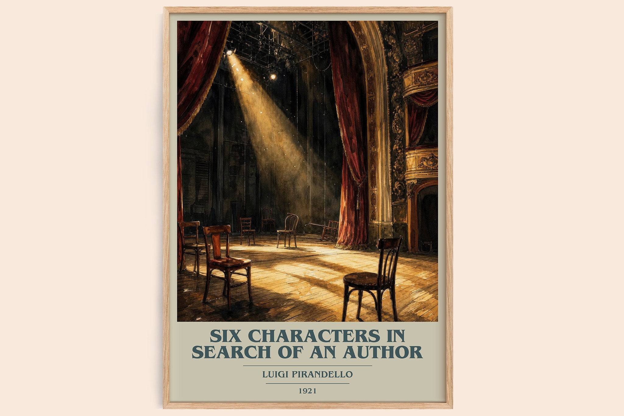 Six Characters in Search of an Author Book Cover Poster by Luigi Pirandello