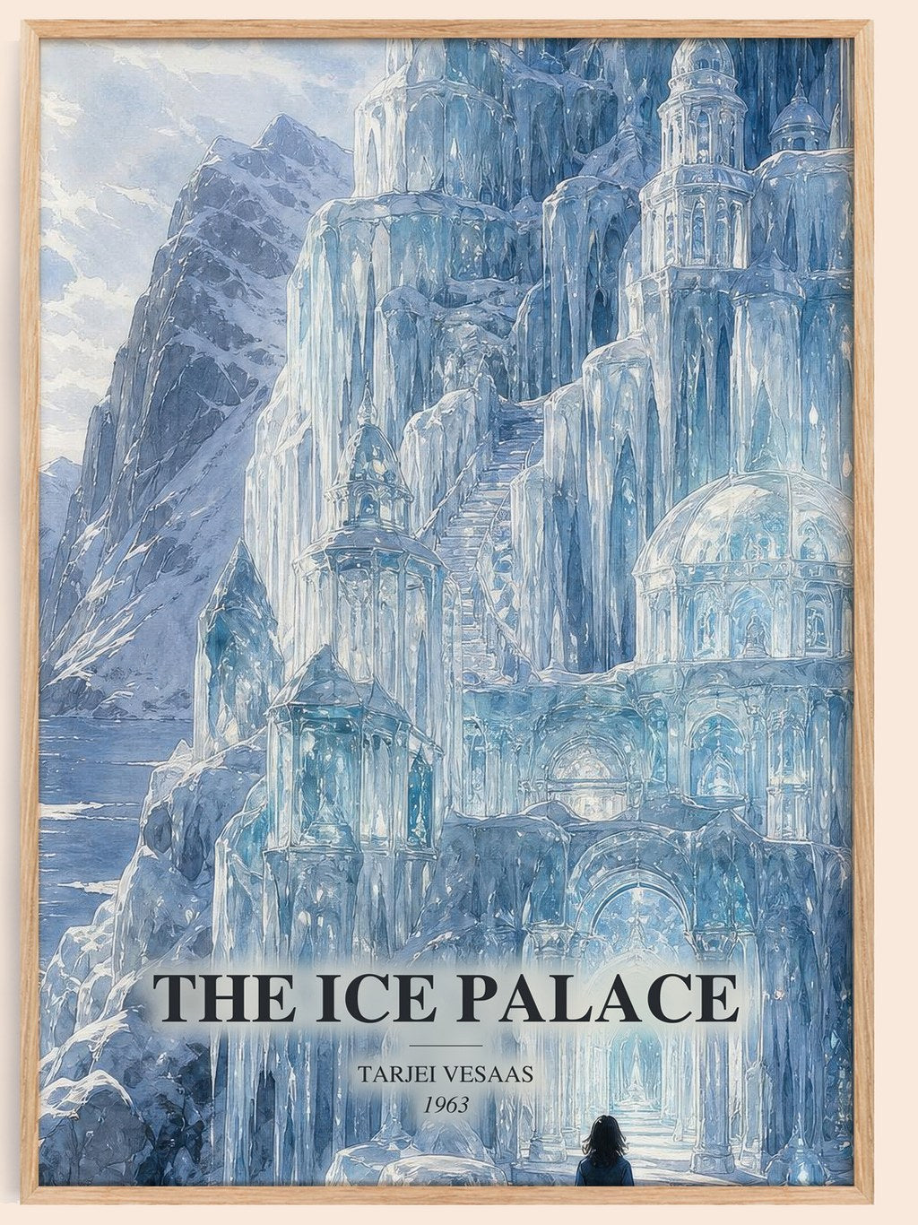 The Ice Palace watercolour book poster by Tarjei Vesaas – framed literary art print