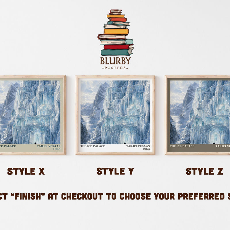 The Ice Palace literary print in frame leaning in hallway – literary fiction wall art