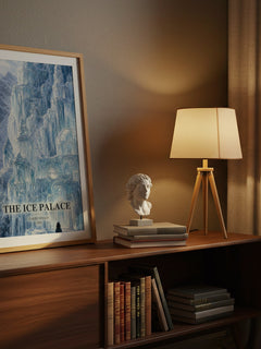 The Ice Palace watercolour print on bookshelf – Tarjei Vesaas fan gift