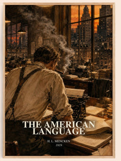 The American Language watercolour book poster by H. L. Mencken – framed literary art print