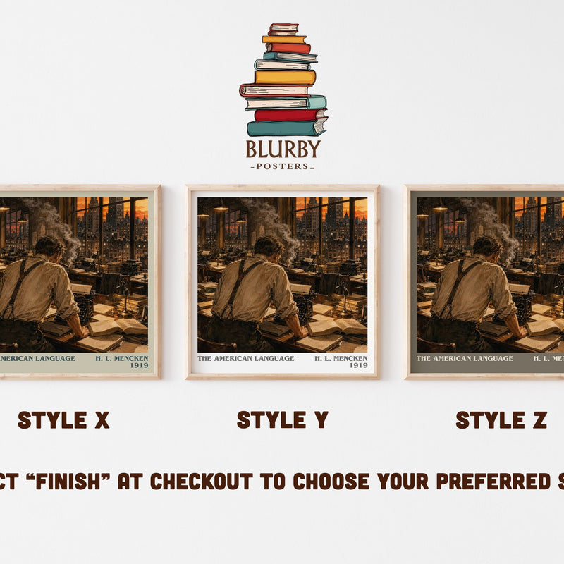 The American Language literary print in frame leaning in hallway – non fiction wall art