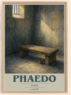 Phaedo book cover book poster by Plato – framed literary art print