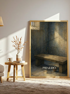 Phaedo watercolour print in frame leaning in hallway – philosophy wall art