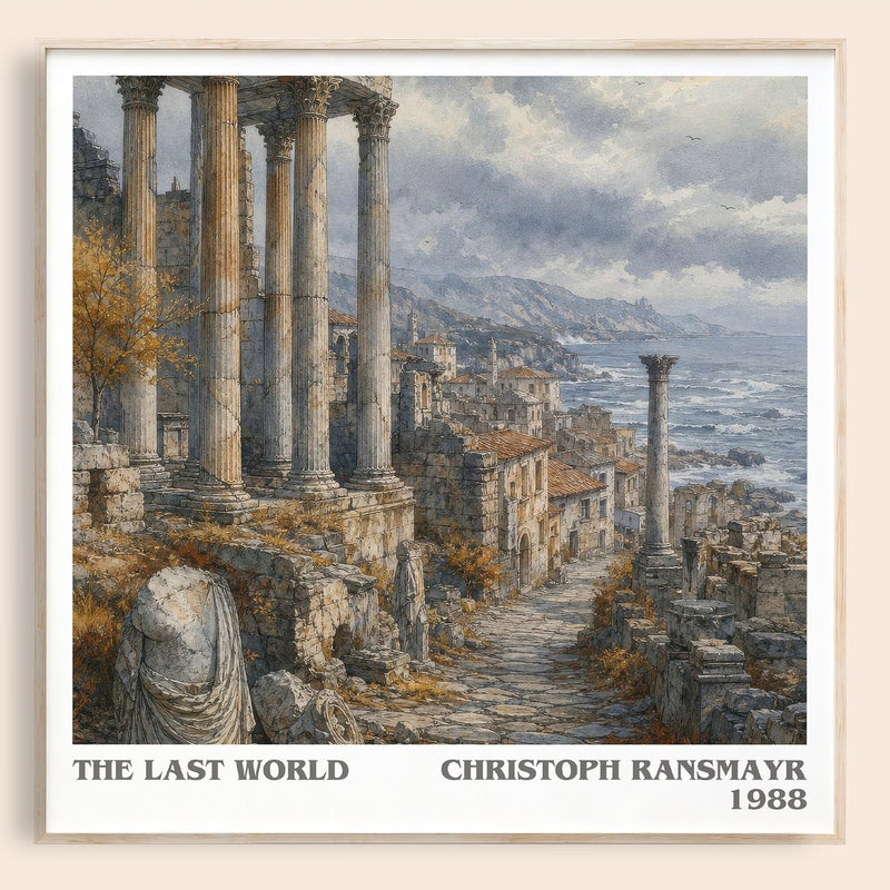 The Last World literary book poster by Christoph Ransmayr – framed literary art print