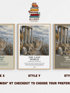 The Last World Bookish Wall Art by Christoph Ransmayr – Style X, Y and Z side by side – choose your finish