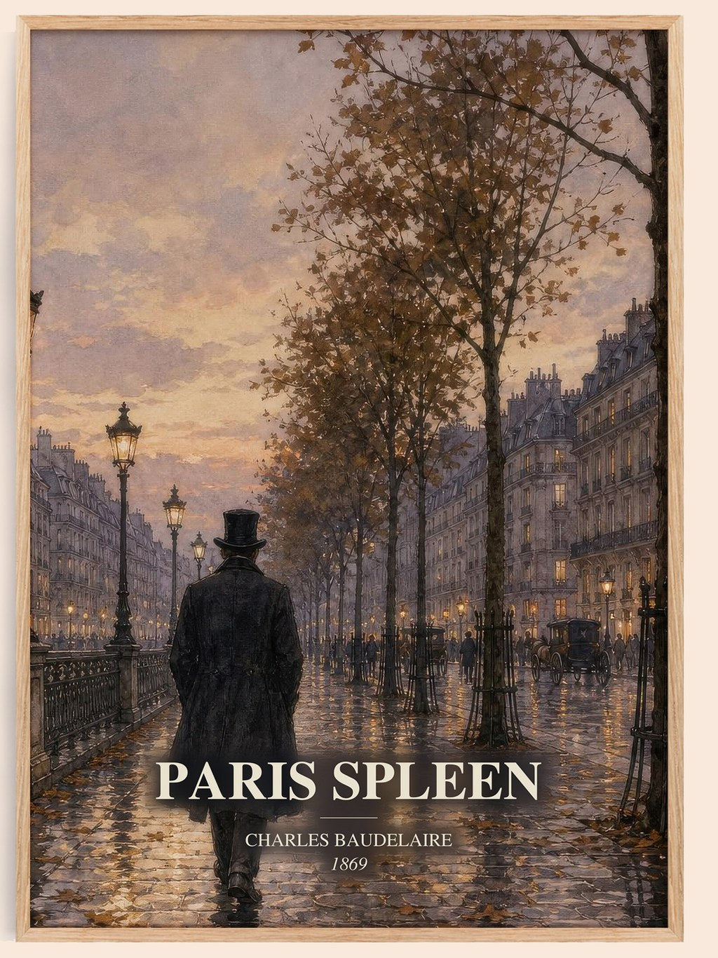 Paris Spleen watercolour book poster by Charles Baudelaire – framed literary art print