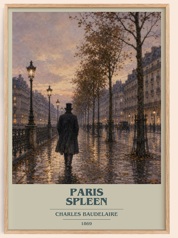 Paris Spleen book cover book poster by Charles Baudelaire – framed literary art print