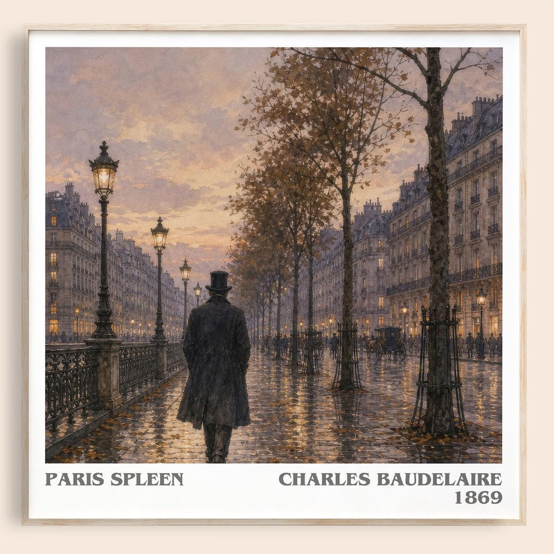 Paris Spleen literary book poster by Charles Baudelaire – framed literary art print