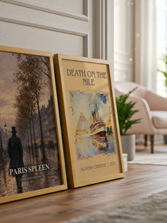 Paris Spleen watercolour print framed by window – literary home decor