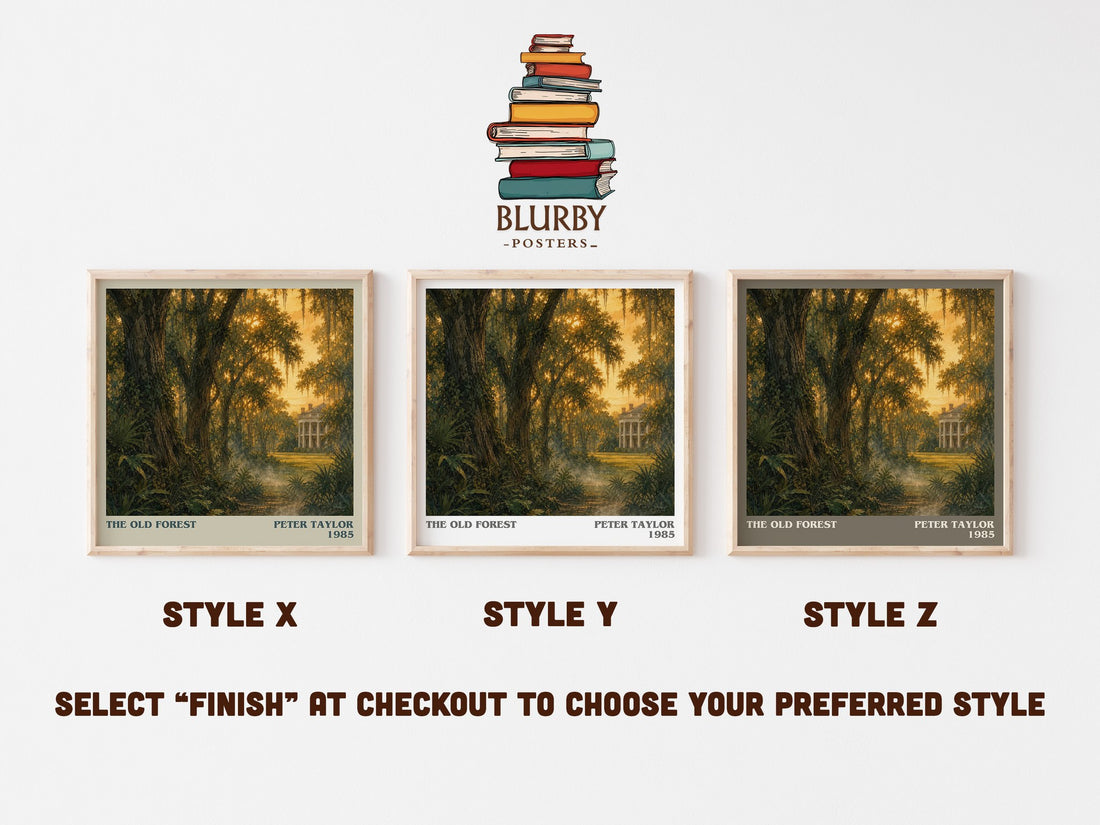 The Old Forest literary print in frame leaning in hallway – literary fiction wall art (mockup)