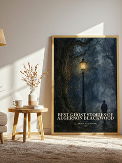 Best Ghost Stories Of Algernon Blackwood watercolour print in frame leaning in hallway – horror wall art