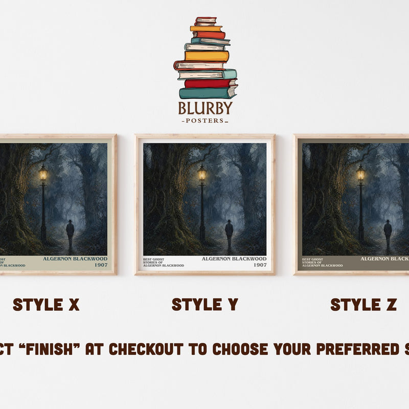 Best Ghost Stories Of Algernon Blackwood literary print in frame leaning in hallway – horror wall art