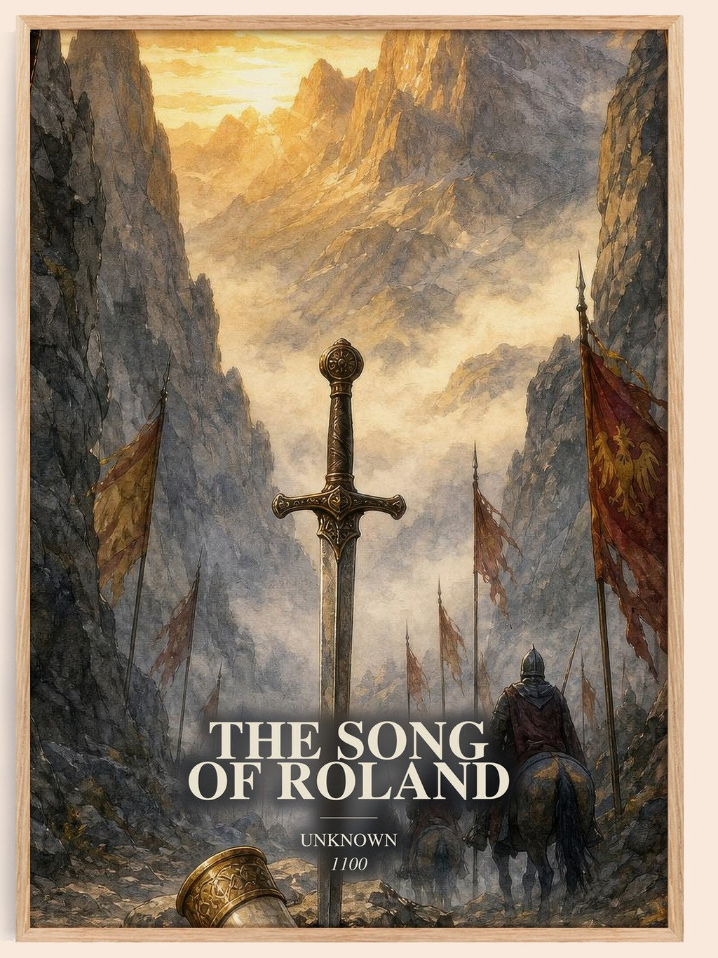 The Song of Roland watercolour book poster by Unknown – framed literary art print