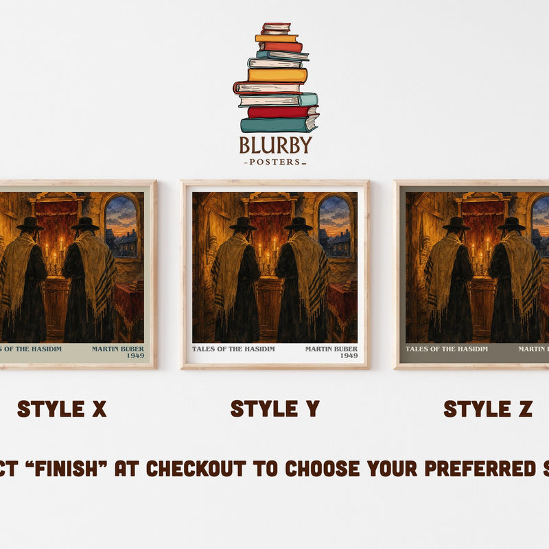 Tales Of The Hasidim literary print in frame leaning in hallway – non fiction wall art