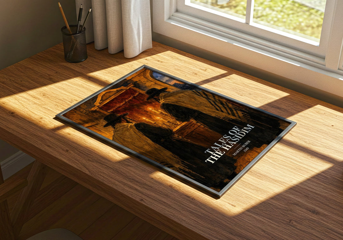 Tales Of The Hasidim watercolour book poster framed on wall – non fiction wall art