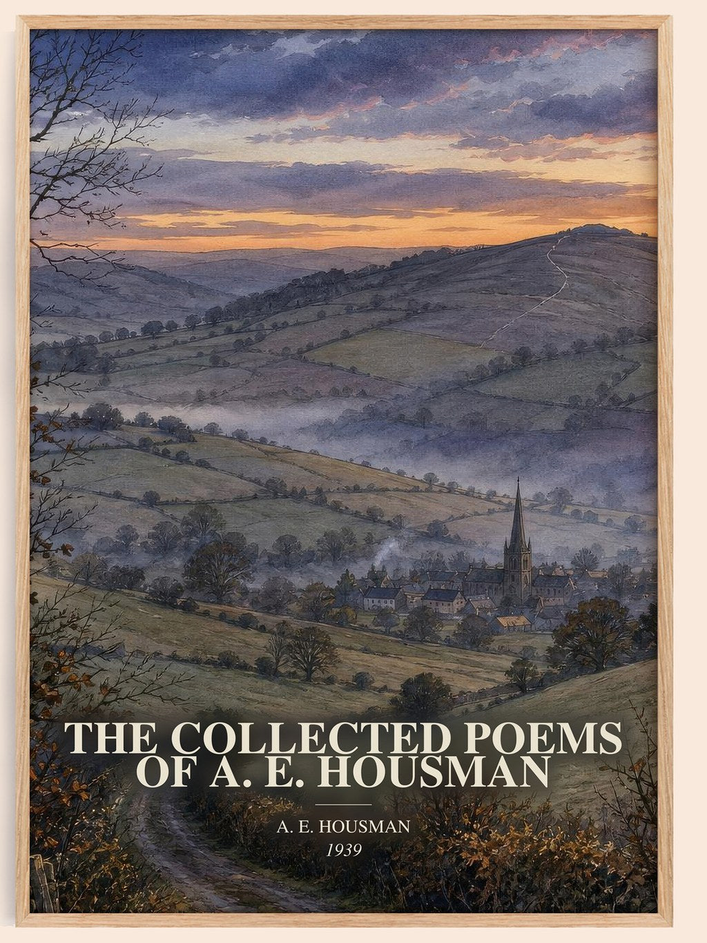 The Collected Poems of A. E. Housman watercolour book poster by A. E. Housman – framed literary art print