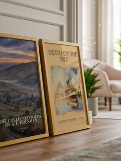 The Collected Poems of A. E. Housman watercolour print framed by window – literary home decor