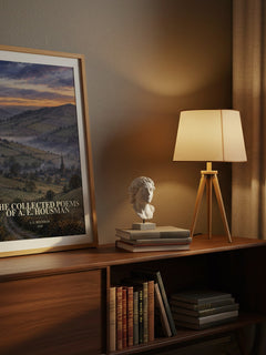 The Collected Poems of A. E. Housman watercolour print on bookshelf – A. E. Housman fan gift