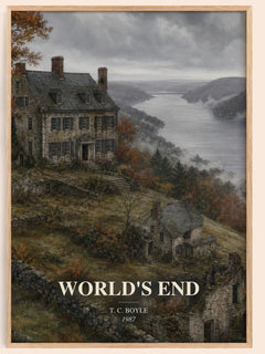 World's End watercolour book poster by T. C. Boyle – framed literary art print
