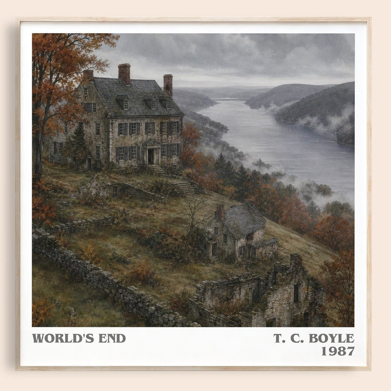 World's End literary book poster by T. C. Boyle – framed literary art print