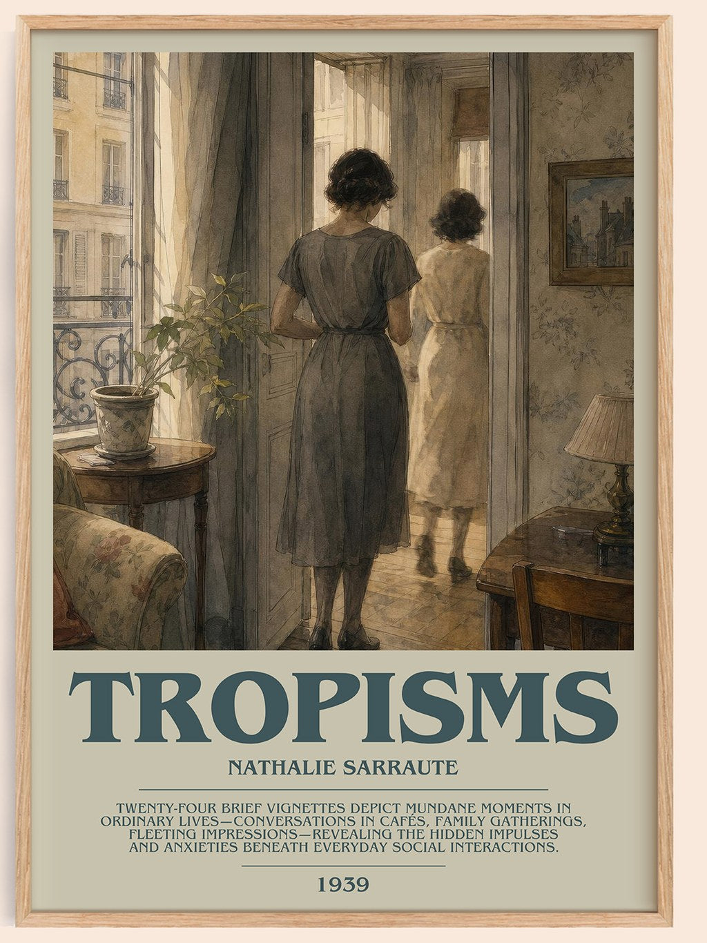 Tropisms Bookish Wall Art by Nathalie Sarraute – framed poster
