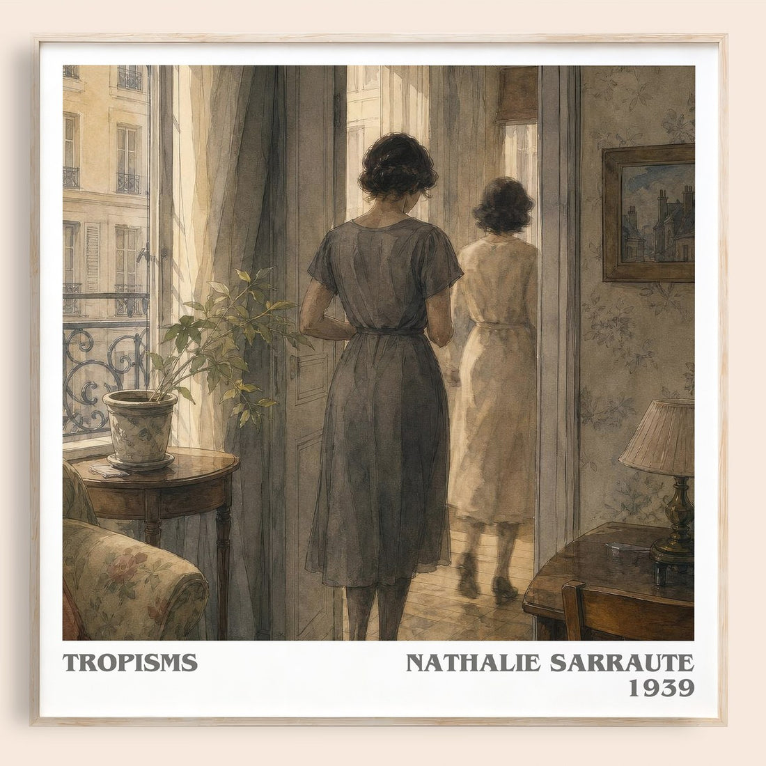 Tropisms literary book poster by Nathalie Sarraute – framed literary art print