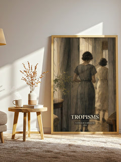 Tropisms watercolour print in frame leaning in hallway – literary fiction wall art