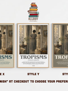 Tropisms Bookish Wall Art by Nathalie Sarraute – Style X, Y and Z side by side – choose your finish