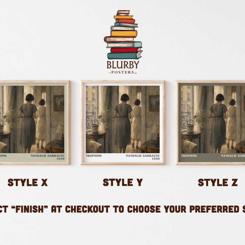 Tropisms literary print in frame leaning in hallway – literary fiction wall art