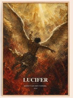 Lucifer watercolour book poster by Joost van den Vondel – framed literary art print