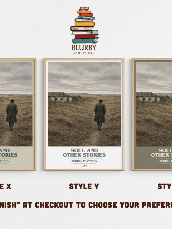 Soul and Other Stories book cover print in frame leaning in hallway – literary fiction wall art