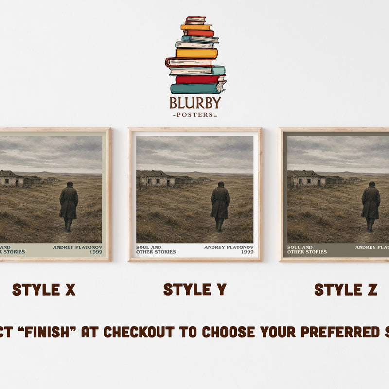 Soul and Other Stories literary print in frame leaning in hallway – literary fiction wall art