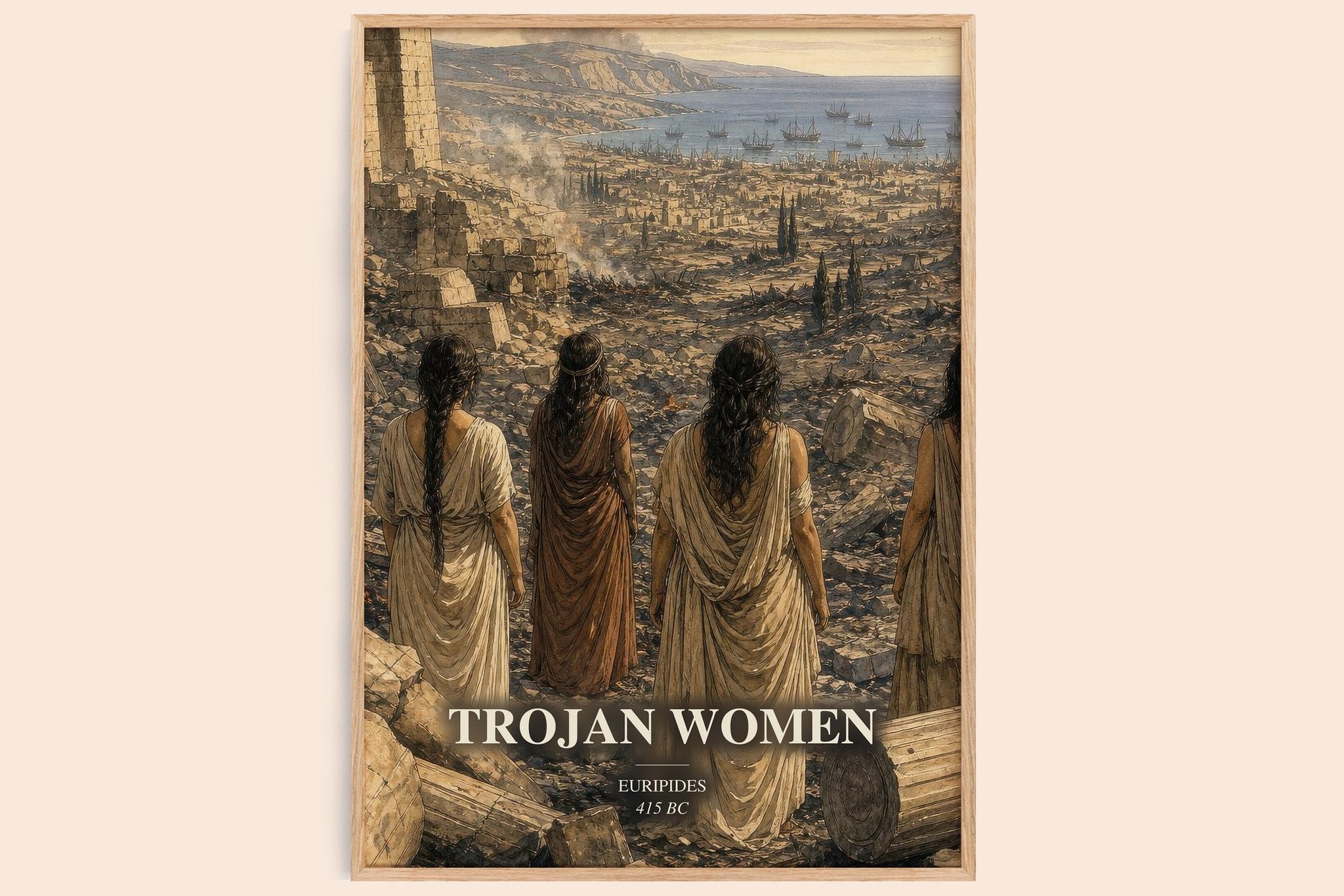Trojan Women Book Watercolour Illustration by Euripides