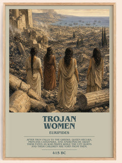 Trojan Women bookish book poster by Euripides – framed literary art print