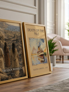 Trojan Women watercolour print framed by window – literary home decor