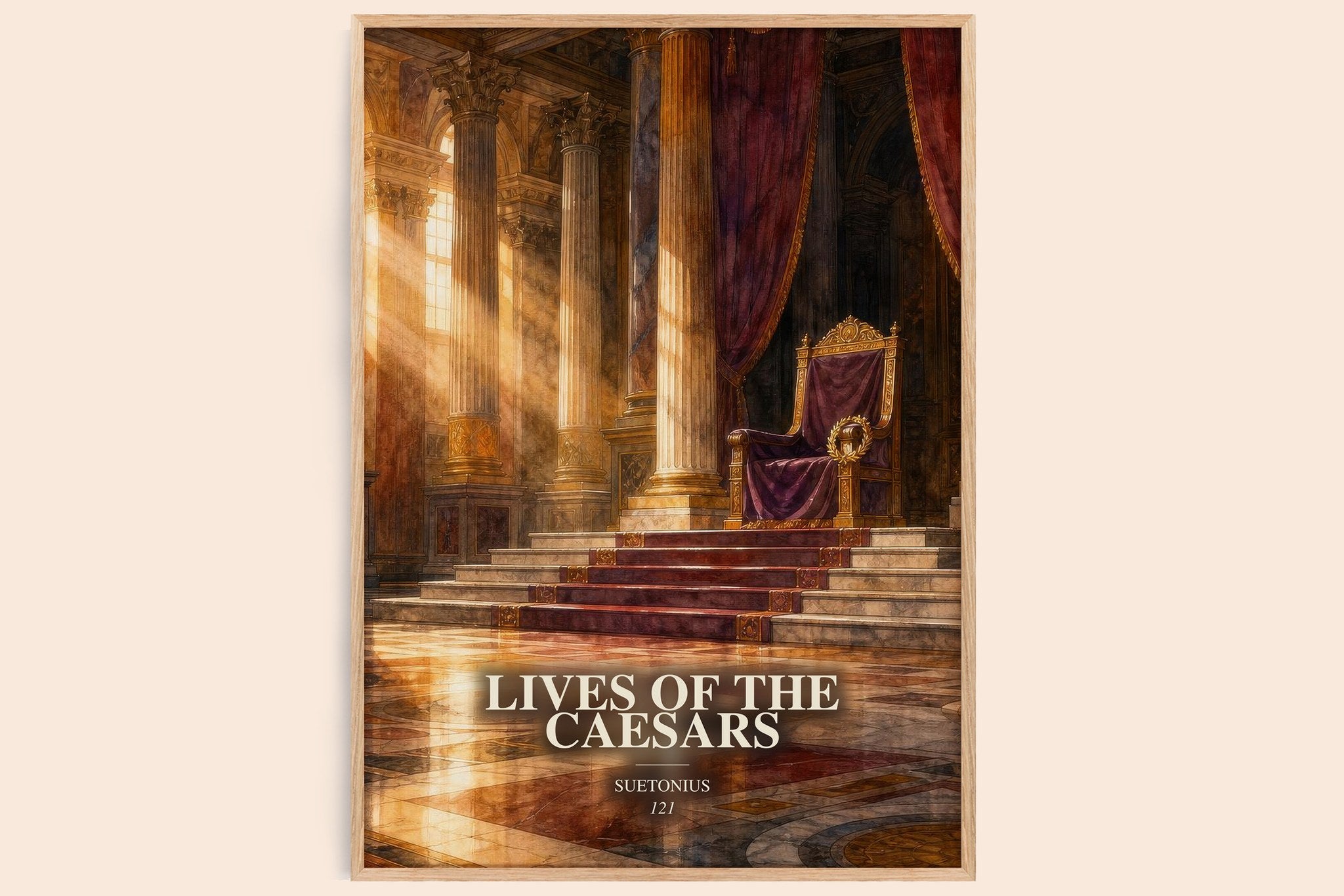 Lives of the Caesars Book Watercolour Illustration by Suetonius