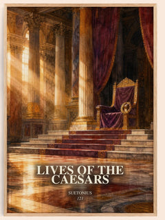 Lives of the Caesars watercolour book poster by Suetonius – framed literary art print
