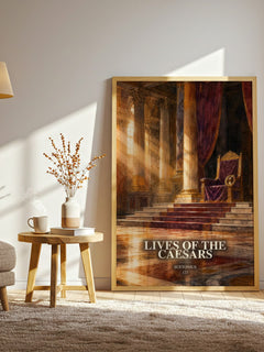 Lives of the Caesars watercolour print in frame leaning in hallway – non fiction wall art