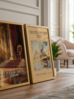 Lives of the Caesars watercolour print framed by window – literary home decor