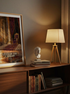Lives of the Caesars watercolour print on bookshelf – Suetonius fan gift