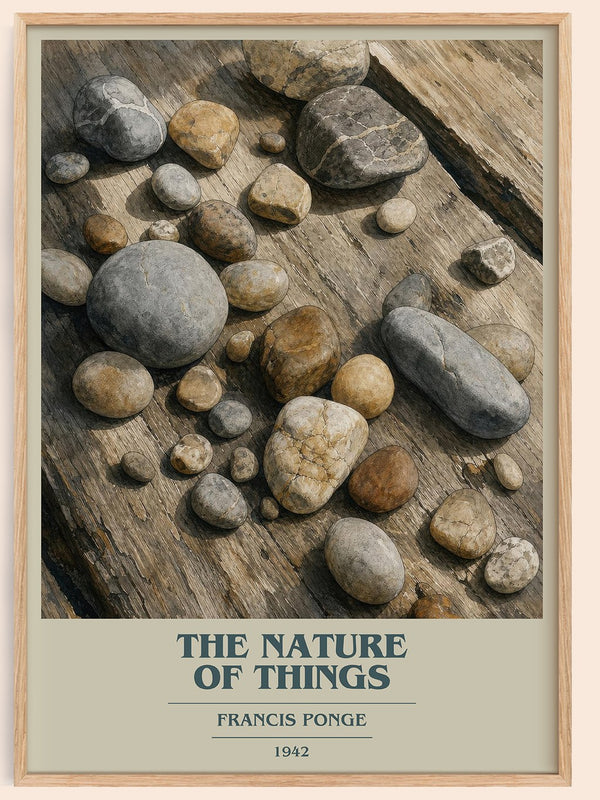 The Nature of Things book cover book poster by Francis Ponge – framed literary art print