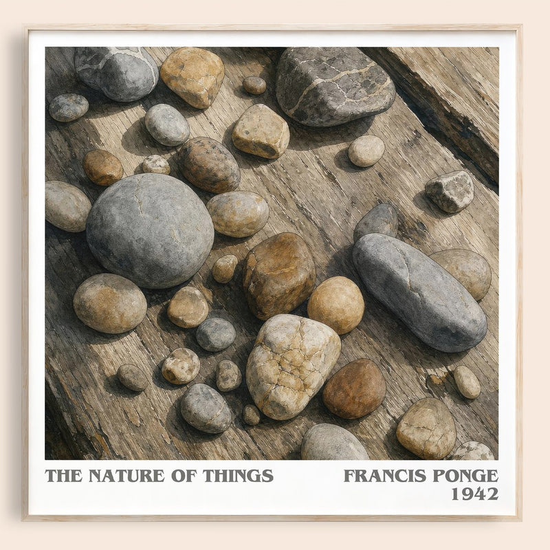 The Nature of Things literary book poster by Francis Ponge – framed literary art print
