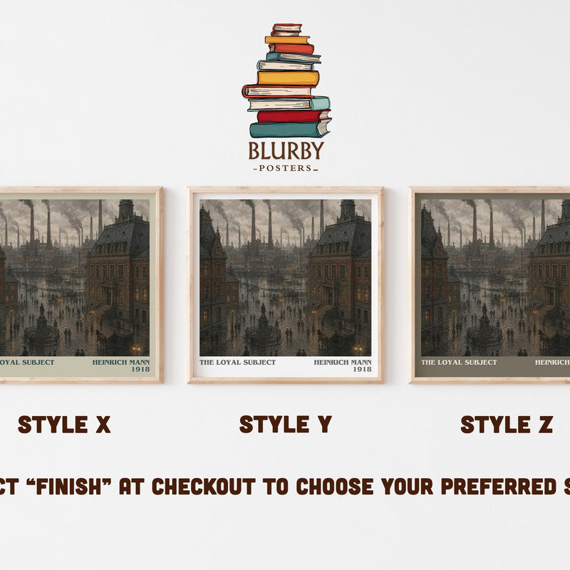 The Loyal Subject literary print in frame leaning in hallway – satire wall art