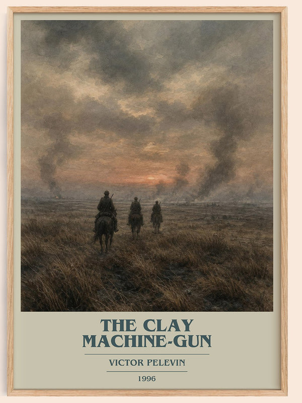 The Clay Machine-gun book cover book poster by Victor Pelevin – framed literary art print