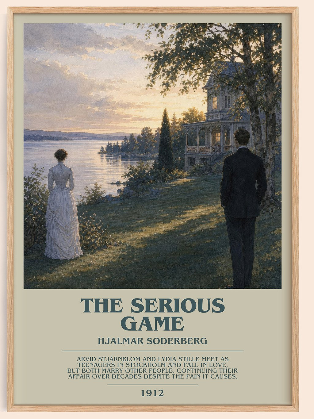 The Serious Game Bookish Wall Art by Hjalmar Soderberg – framed poster