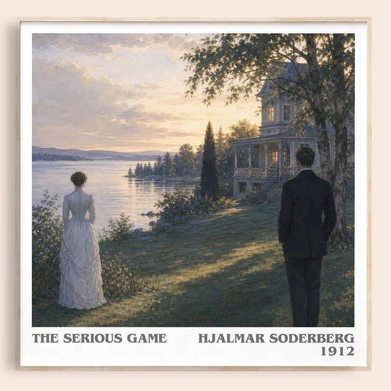 The Serious Game literary book poster by Hjalmar Soderberg – framed literary art print